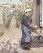 In the Garden at Pontoise: A Young Woman Washing Dishes, 1882 - Camille Pissarro