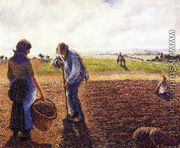 Peasants in the Field, Eragny, 1890 - Camille Pissarro