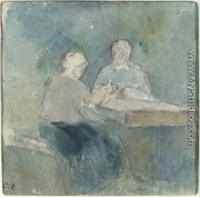 Two Peasants at the Table, c.1874 - Camille Pissarro
