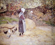Study of Peasants at Montfoucault, 1874 - Camille Pissarro