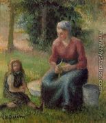 Peasant Woman and her Little Girl, c.1893 - Camille Pissarro