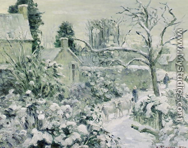 Effect of Snow with Cows at Montfoucault, 1874 - Camille Pissarro