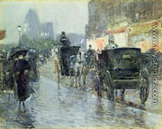 Horse Drawn Cabs at Evening, New York, c.1890 - Childe Hassam