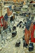 Flags on 57th Street, Winter 1918 - Childe Hassam