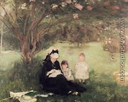 Beneath the Lilac at Maurecourt 1874 - Berthe Morisot