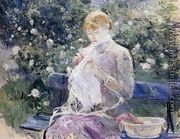 Pasie sewing in Bougival's Garden 1881 - Berthe Morisot