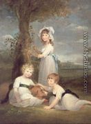 The Earl of Lincoln, Lady Anna Maria and Lady Charlotte Pelham Clinton, the Children of the 4th Duke of Newcastle - William Collins