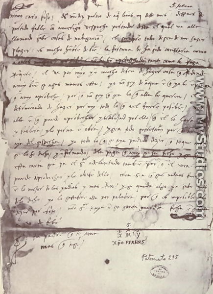 Letter written to Columbus