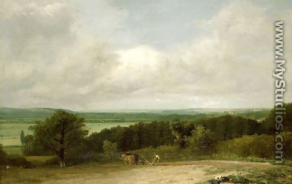 Wooded Landscape with a ploughman - John Constable