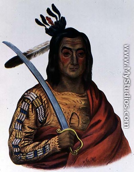 Mou-Ka-Ush-Ka or The Trembling Earth  a Yankton Sioux Chief - George Cooke
