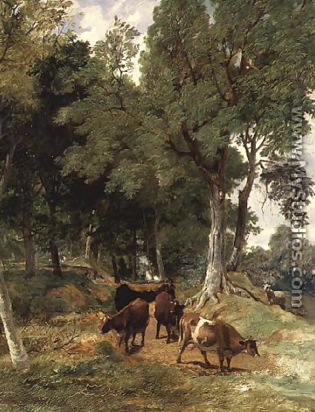Cattle on a Devonshire Lane - Lee, Frederick Richard (1798-1879) and Cooper, Thomas Sidney (1803-1902)
