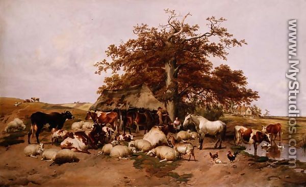 Waiting for Hire, 1878 - Thomas Sidney Cooper
