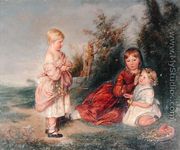 A Portrait of Margaret, May and Emily Atkinson, later Mrs Masters, Mrs C.H. Cope and Mrs Sheed, 1841 - Charles West Cope