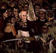 The Tribunal of the Inquisition (detail from mural cycle) - Diego Rivera