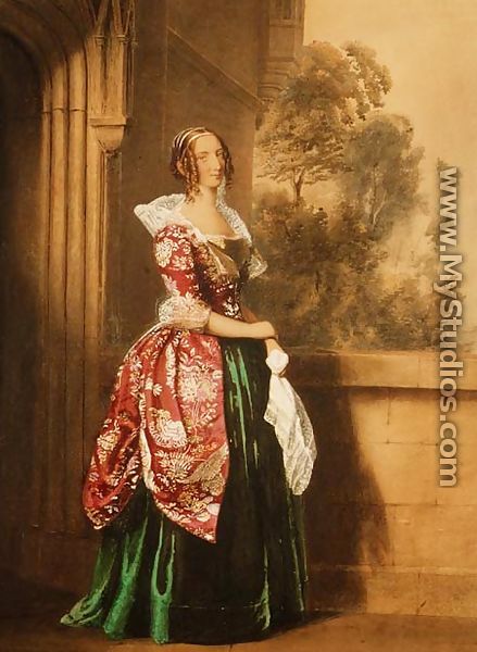 A Lady in her Costume Worn at the Eglington Tournament, 1839 - Edward Henry Corbould