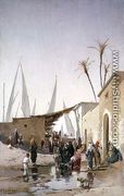 A Village by the Nile - Hermann David Solomon Corrodi