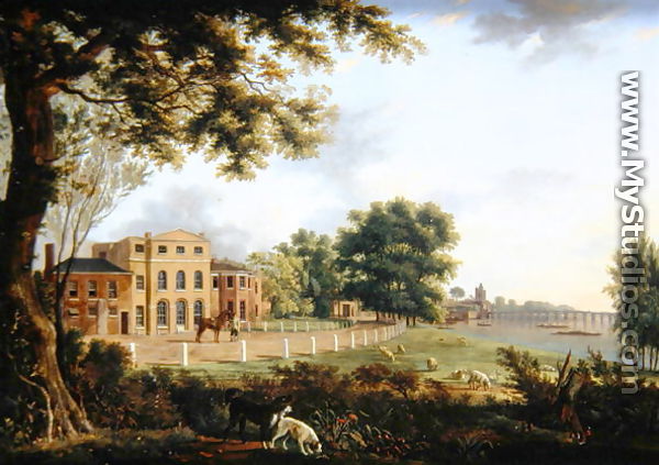 View of Chelsea Farm with the Thames and Battersea Bridge, 1790 - Hendrik Frans de Cort