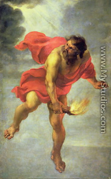Prometheus carrying fire - Jan Cossiers