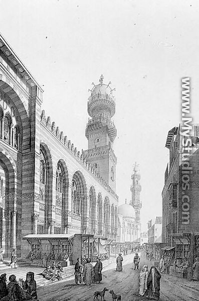 Exterior of the Mosque of Qalaoun, plate 20 from Monuments and Buildings of Cairo - Pascal Xavier  (after) Coste