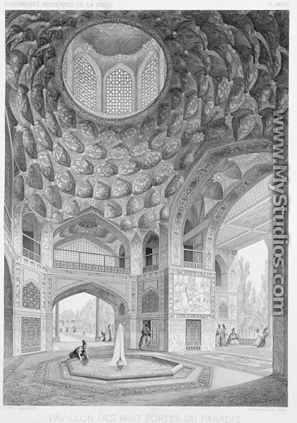 Pavilion of the Eight Paradises, in Isfahan, from  Voyage Pittoresque