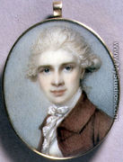 Portrait Miniature of a Young Man in a Brown Coat, 1780's - Richard Cosway
