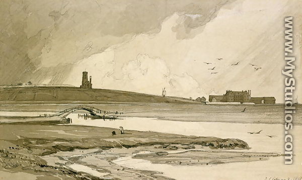 Blakeney Church and Wiveton Hall, 1818 - John Sell Cotman