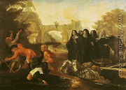 The Abbess of Etival Returning to Le Mans with Four Nuns, from Roman Comique' - Jean de Coulom