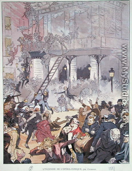 Fire at the Opera Comique, 25th May 1887 - Eugene Courboin