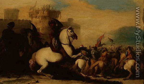 A Cavalry Engagement Outside a Fort - Giacomo Cortese (see COURTOIS, Jacques)
