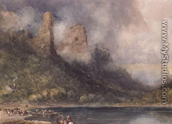 Travellers at Longstone on the Wye - David Cox