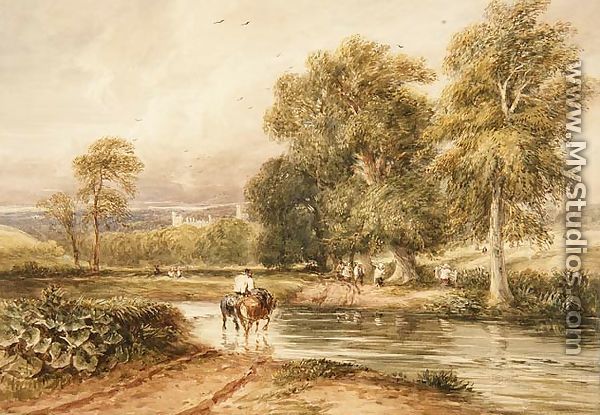 Returning from the Hayfield, with a distant view of Haddon Hall - David Cox