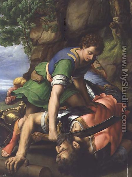 David beheading Goliath - Michiel van Coxie