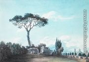 In the Gardens of the Colonna Palace, Rome - John Robert Cozens