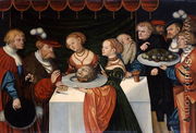 Salome presents the head of John the Baptist at Herod's Feast, 1537 - Lucas The Younger Cranach