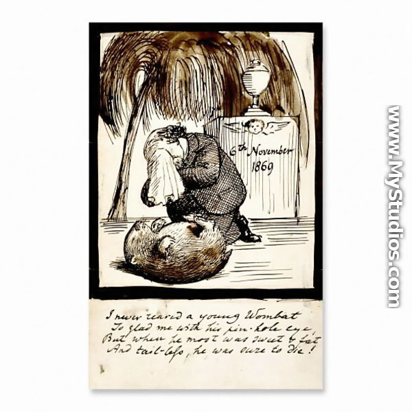 Rossetti Lamenting the Death of His Wombat - Dante Gabriel Rossetti