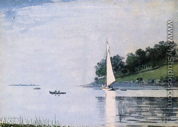 Yacht in a Cove - Winslow Homer