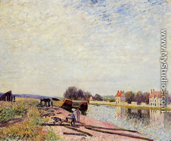 Barges on the Loing, Saint-Mammes - Alfred Sisley