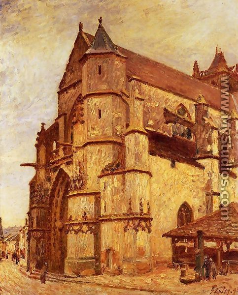 The Church at Moret, Rainy Morning - Alfred Sisley