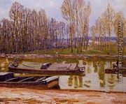 Barges on the Loing Canal, Spring - Alfred Sisley