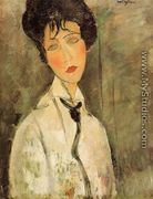 Portrait of a Woman in a Black Tie - Amedeo Modigliani