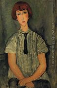 Young Girl in a Striped Blouse - Amedeo Modigliani