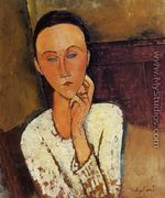 Lunia Czechowska, Left Hand on Her Cheek - Amedeo Modigliani