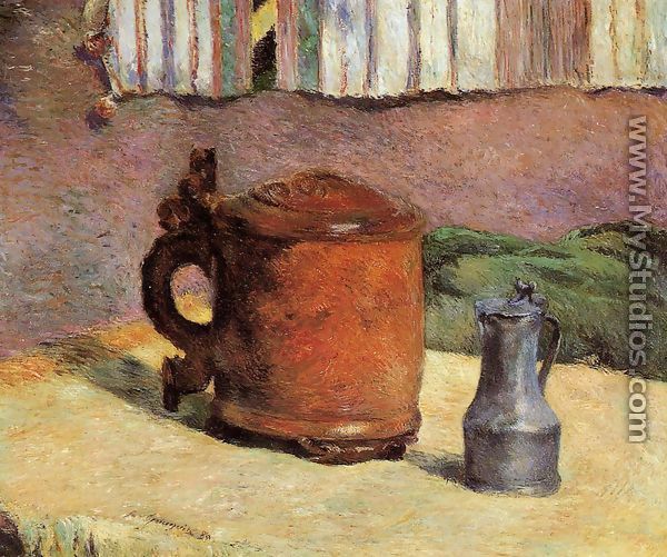 Still, Clay Jug and Iron Mug - Paul Gauguin