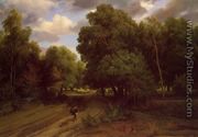 The Crossroads at the Eagle's Nest, Forest of Fontainebleau - Charles-Francois Daubigny