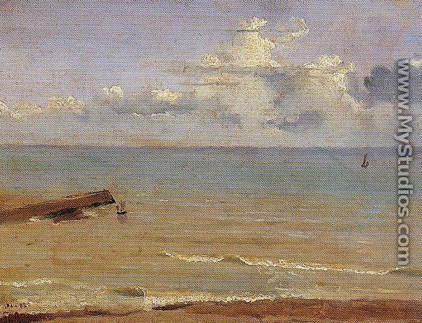 Dieppe - End of a Pier and the Sea - Jean-Baptiste-Camille Corot