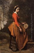 Gypsy with a Basque Tamborine - Jean-Baptiste-Camille Corot