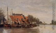 Near Rotterdam, Small Houses on the Banks of a Canal - Jean-Baptiste-Camille Corot