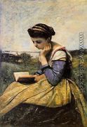 Woman Reading in a Landscape - Jean-Baptiste-Camille Corot