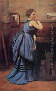 Lady in Blue - Jean-Baptiste-Camille Corot