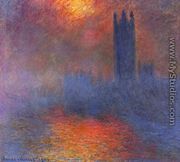 Houses of Parliament, Effect of Sunlight in the Fog I - Claude Oscar Monet